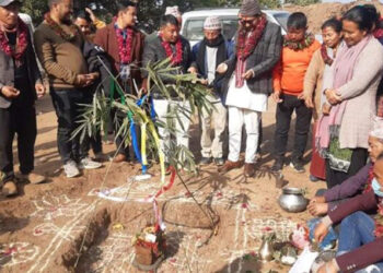 जनता माबि कान्चिराङ्गमा बन्ने ४ कोठे पक्की भवनको शिलन्यास