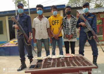 लागुऔषध सहित तिन जना पक्राउ