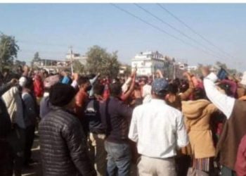 अर्जुन दास हत्याको विरोधमा टीकापुरमा प्रदर्शन