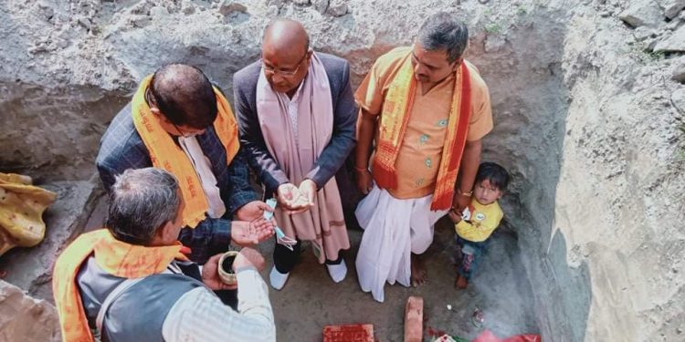 टाेकीमा राम जानकी मन्दिरको शिलान्यास