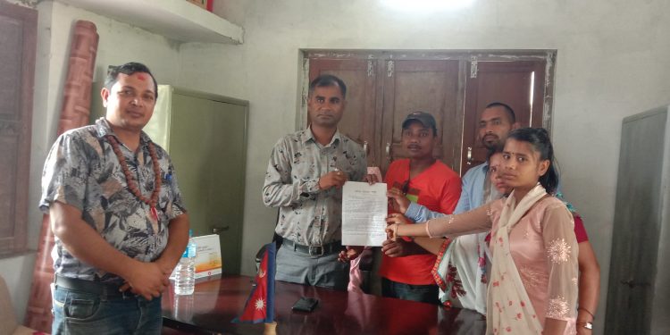 भोक्राहा नरसिंहको वडालाई ज्ञापन पत्र