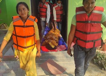 कैलाली र बर्दियका बाढी प्रभाबित समुदायमा कृतिम घट्ना अभ्यास गर्दै