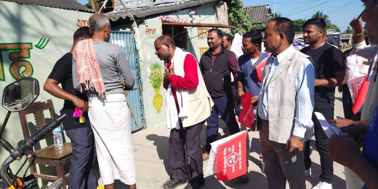 सप्तरी क्षेत्र न. २ मा बाम लोकतान्त्रिक घरदैलो अभियान तीब्र