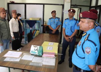 जिल्ला प्रहरी कार्यालय झापाको निरीक्षण भ्रमण