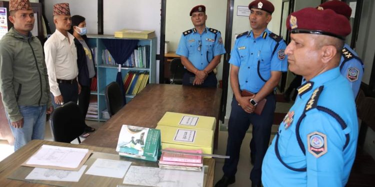 जिल्ला प्रहरी कार्यालय झापाको निरीक्षण भ्रमण