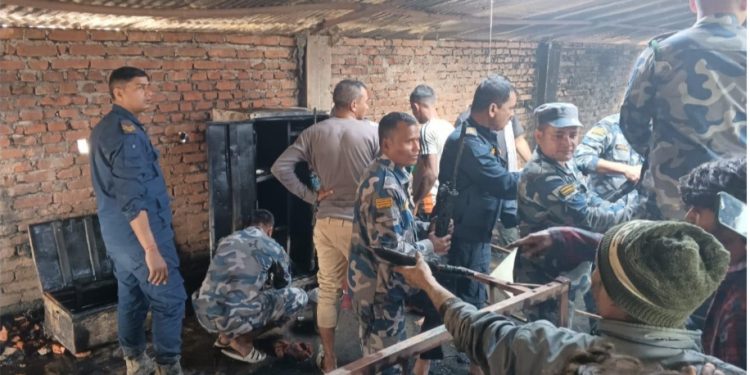 सशस्त्र प्रहरी फरवार्ड आउट पोस्ट (एफओबी) मा आगलागी