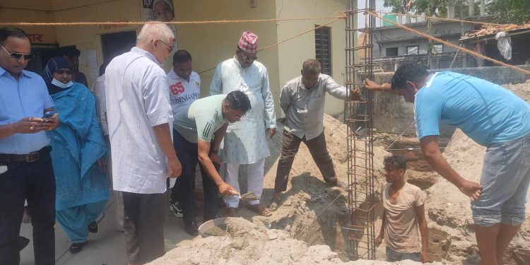 भाेक्राहा नरसिंहमा प्रसूति गृह भवनको शिलान्यास