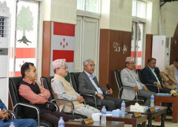 कांग्रेस केन्द्रीय समिति बैठक अघि सानेपामा पदाधिकारी बैठक