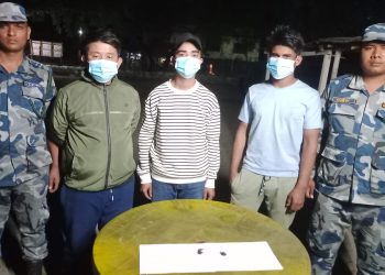 लौकही भन्सार गेटमा लागु औषधसहित तीन व्यक्ति पक्राउ