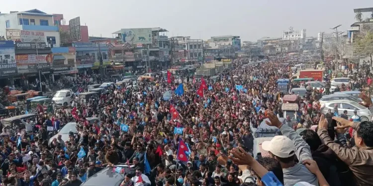 दमक चोक तत्दै: बालेन शाहको झापा प्रवेश, ओलीसँग प्रतिष्पर्धा